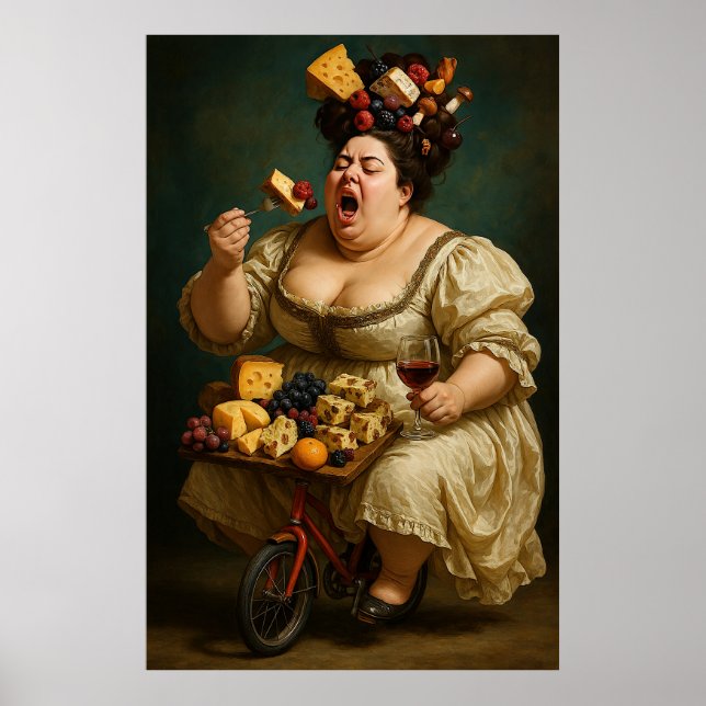 "Gå lätt, ät hårt" Surrealistiskt konstverk Poster (Framsidan)