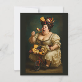 "Gå lätt, ät hårt" Surrealistiskt konstverk Vykort