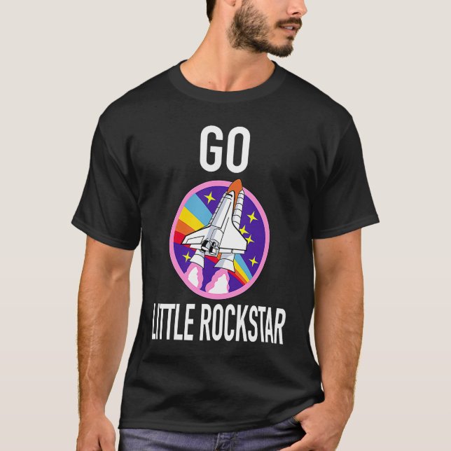 Gå lilla Rockstar Space-Frakten för flickor T Shirt (Framsida)