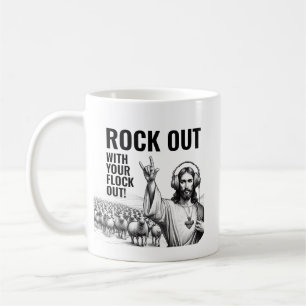 Gå loss med din flock! - Roligt Jesus-meme Kaffemugg