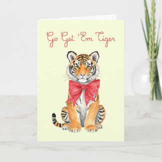 Gå Loss Tiger Vattenfärg Grattiskort Kort