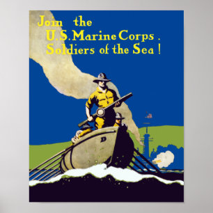 Gå med amerikanska marinsoldater poster