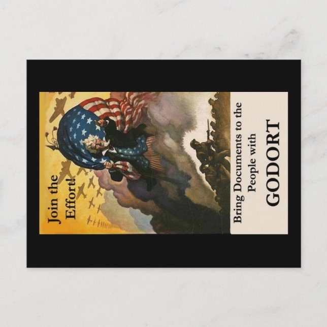 Gå med ansträngningen! vykort (Framsida)