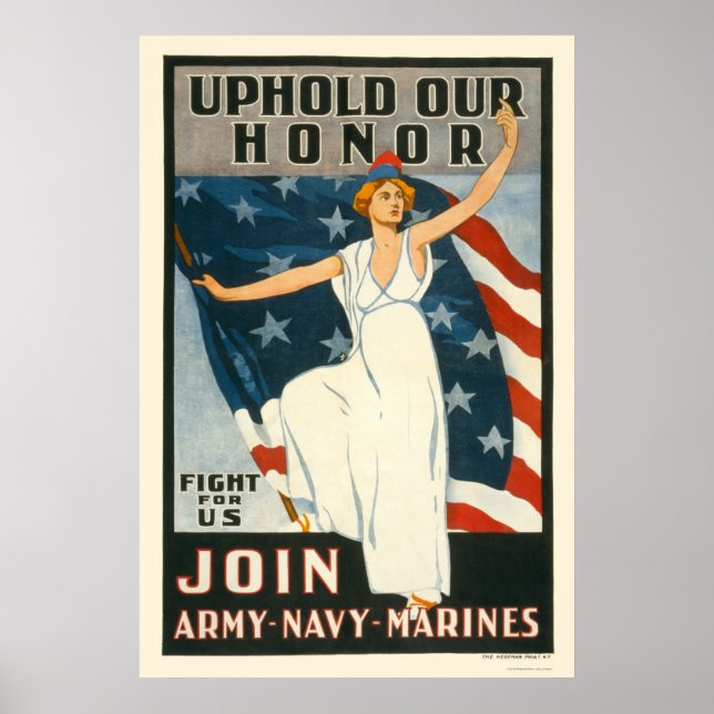 Gå med armémarinsoldater poster (Framsidan)