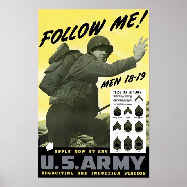 Gå med armén - WWII Poster (Framsidan)