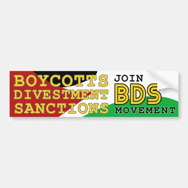 Gå med BDS-rörelsstöd Palestina Bildekal (Framsidan)