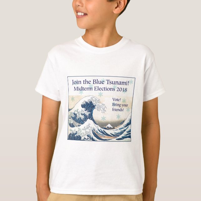 Gå med Blue Tsunami T Shirt (Framsida)