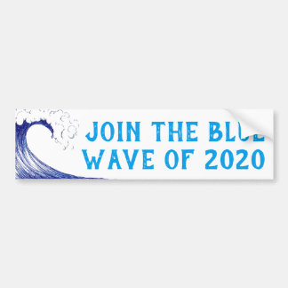 Gå med BLUE WAVE på 2020 Bumper Sticker Bildekal