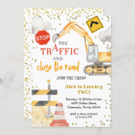 Gå med Byggnation av besättningspojke på födelseda Inbjudningar