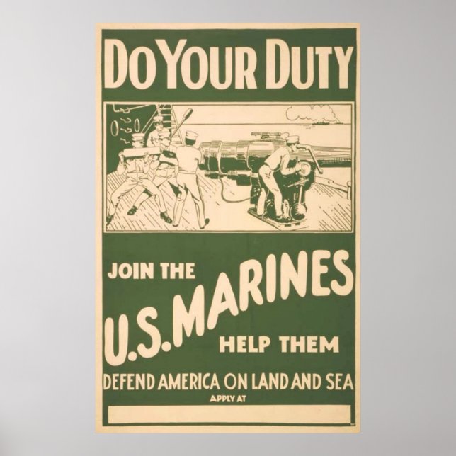 Gå med de amerikanska marinerna poster (Framsidan)