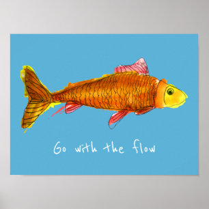 Gå med den gulliga guldfisken för flöde poster