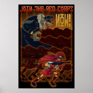 Gå med den röda kåren poster