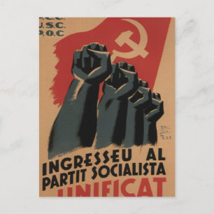 Gå med den socialistiska enhetParty_Propaganda Inbjudan Vykort