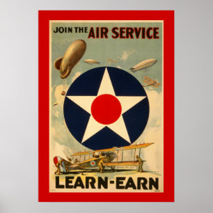 Gå med den tjänste- luften "Lära-Tjänar" (den röda Poster