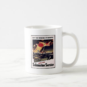 Gå med den tjänste- ubåten kaffemugg