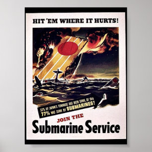 Gå med den tjänste- ubåten poster