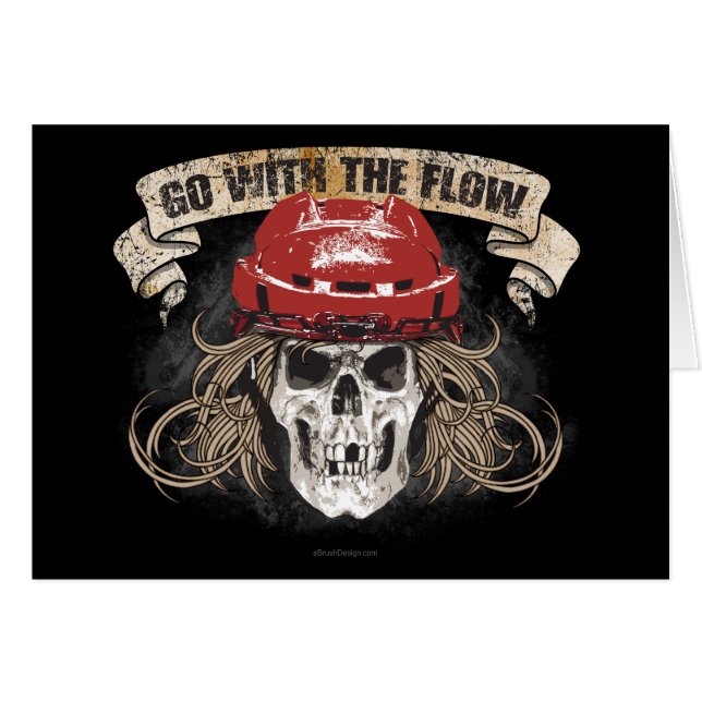 Gå med det röda flödet (hockeyhår) hälsningskort (Framsidan Horizontal)