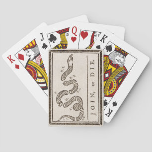 Gå med eller Die Rattlesnake: Tecknad Benjamin Fra Casinokort