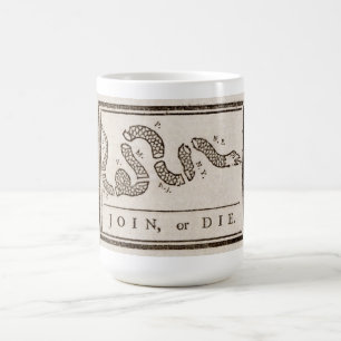 Gå med eller Die Rattlesnake: Tecknad Benjamin Fra Kaffemugg