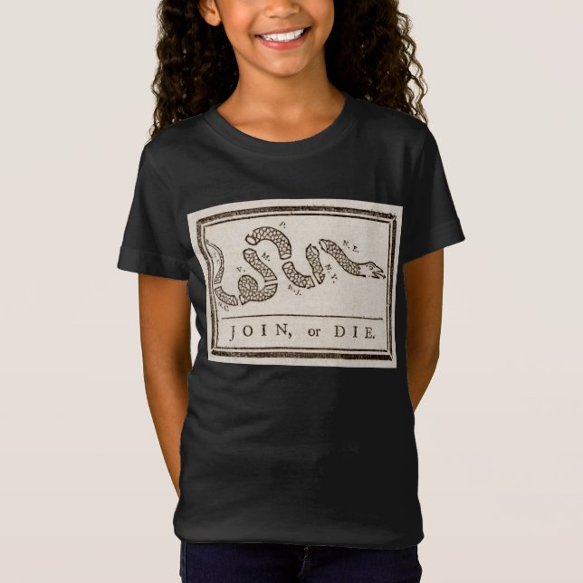 Gå med eller dö Skallerorm: Tecknad serie Benjamin T Shirt (Framsida)