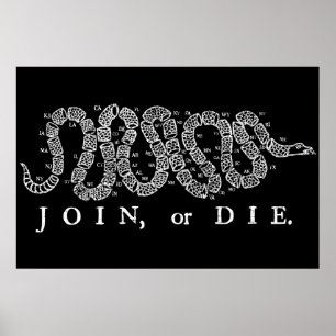 Gå med eller dö trycket poster
