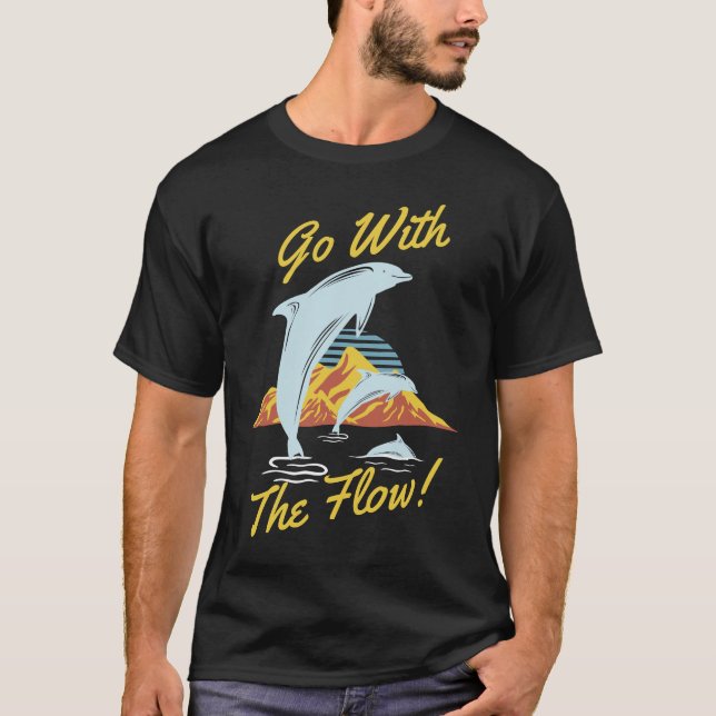 Gå med flödesdelfinen t shirt (Framsida)
