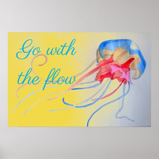 Gå med flödesofferten Jellyfish på sanden Poster (Framsidan)