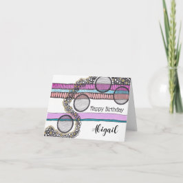 Gå med flödet, abstrakten, ditt namn, födelsedatum kort