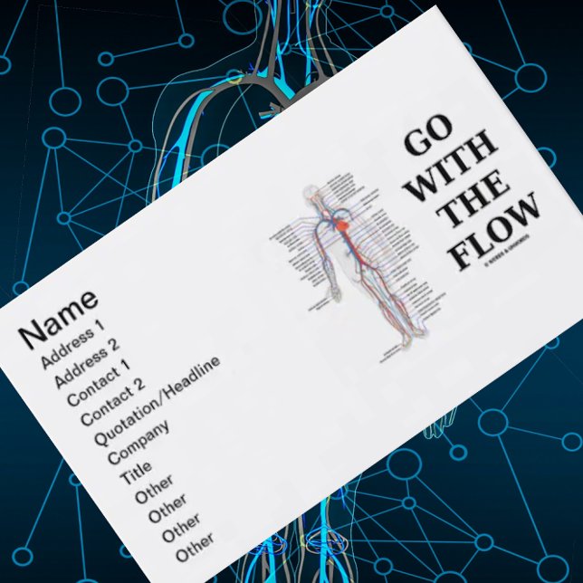Gå med flödet (cirkulationssystem) visitkort (Customizable business cards for any pulmonologist, angiologist, or medical professional!)