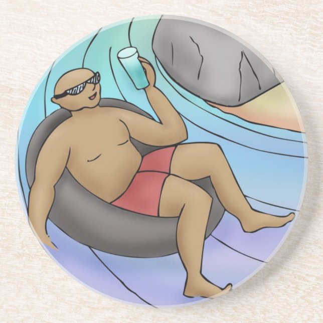 Gå med flödet med Sten Vatten blommans essens Underlägg Sandsten (Framsidan)