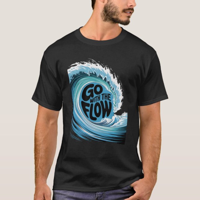 Gå Med Flödet Minimalt Citat T Shirt (Framsida)