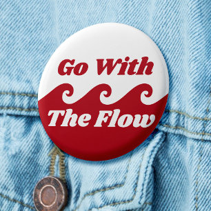 Gå med Flow Menstruation Red Wave Slogan Knapp