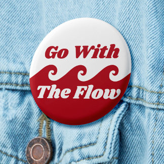 Gå med Flow Menstruation Red Wave Slogan Knapp