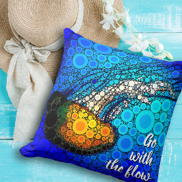 "Gå med Flow"-Roligten, Ocean Jellyfish Circle Art Kudde