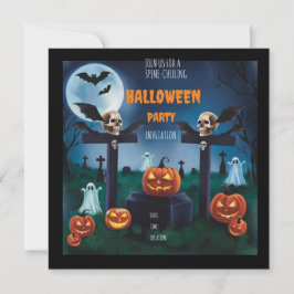 "Gå med i den kusliga nattens kyrkogård Halloweenf Inbjudningar