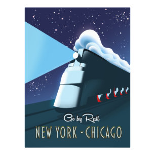 "Gå med järnväg" New York - Chicago Fototryck