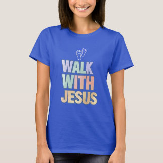 Gå med Jesus kristen tro Pastell Grafisk T Shirt