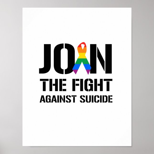 Gå med kampen mot homosexuellas självmord poster (Framsidan)