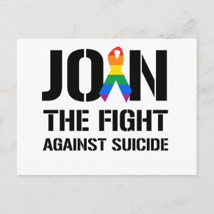 Gå med kampen mot homosexuellas självmord vykort