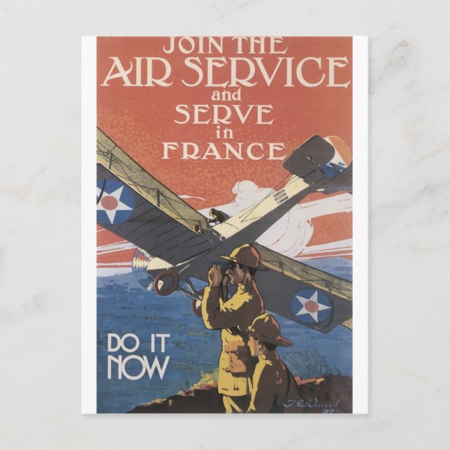 "Gå med luften som är tjänste-" circa 1917 Vykort (Framsida)