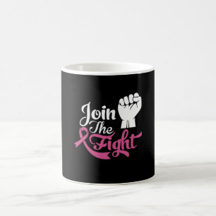 Gå med medvetenheten om bröstcancer i kampen för b kaffemugg