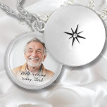 Gå med mig i dag, Pappa! Bröllop, foto, minnesstun Berlockhalsband<br><div class="desc">"Gå med mig idag, Pappa!" Personlig, Foto, Text, Bröllop Memorial Locket Necklace. Det är snabbt och enkelt att anpassa den här sidan - ladda bara upp ditt favoritfoto, redigera texten om du vill och du är klar inom en minut! Behålla minnet av en älskad nära på din bröllopsdag med vår...</div>