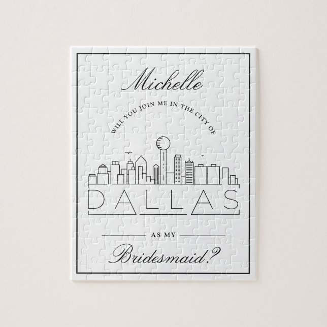 Gå med mig i Dallas Bridesmaid Request Jigszawa Pussel (Vertikal)