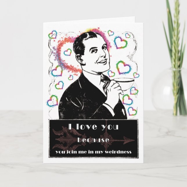Gå med mig i mitt Valentines day-kort Helgkort (Framsida)