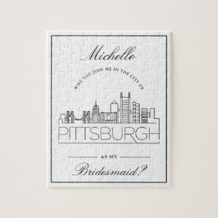 Gå med mig i Pittsburgh! Bridesmaid Request Jigs Pussel