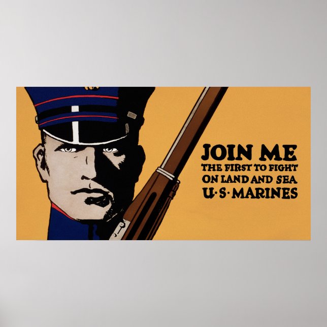 Gå med mig ~ US Marines Poster (Framsidan)