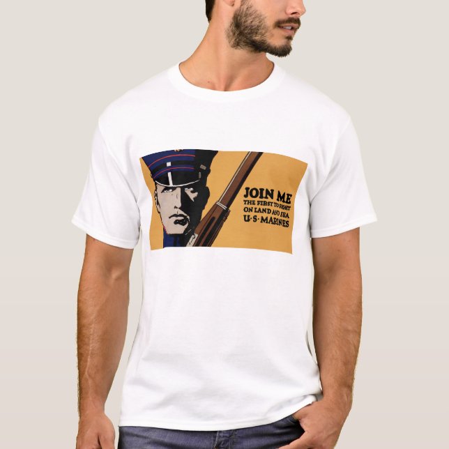Gå med mig ~ US Marines Tee (Framsida)
