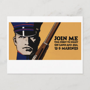 Gå med mig ~ US Marines Vykort