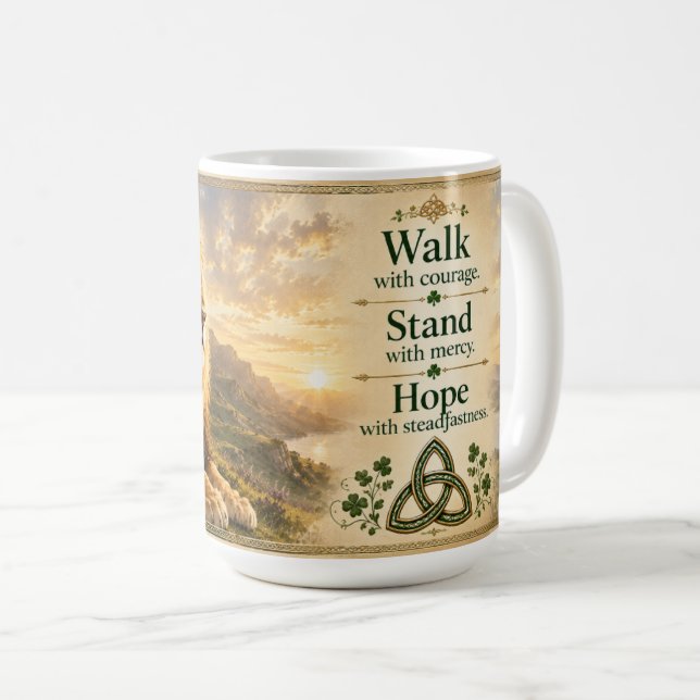 Gå med mod lejon kaffemugg (Framsida höger)