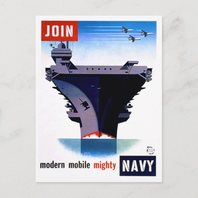 Gå med Modern Mobile Mighty Navy - Gå med flottan Vykort (Framsida)